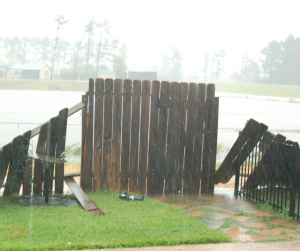 Damaged fence